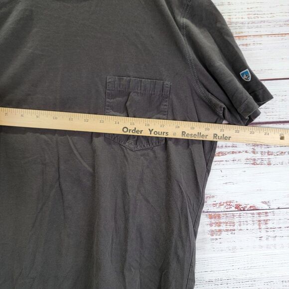 Kuhl Wildfibre Organic Cotton Mens M T Shirt Pocket Short Sleeve Gray Outdoor - Picture 3 of 9